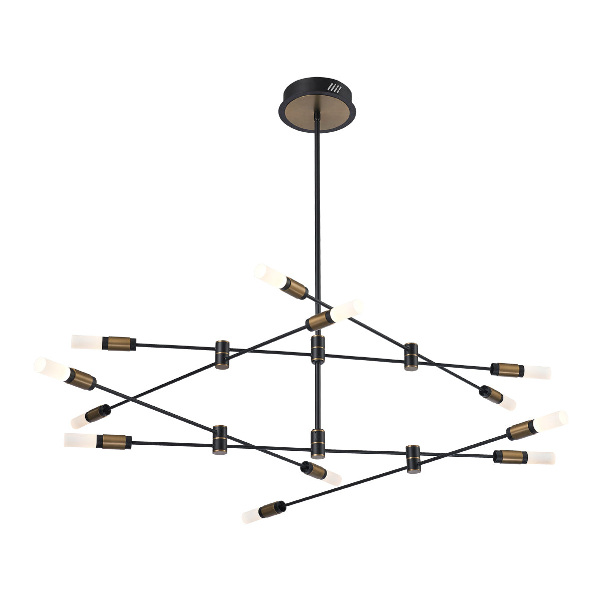 ALBANY -CHD-12LT-41IN-BRBM-WH in Brass-Black