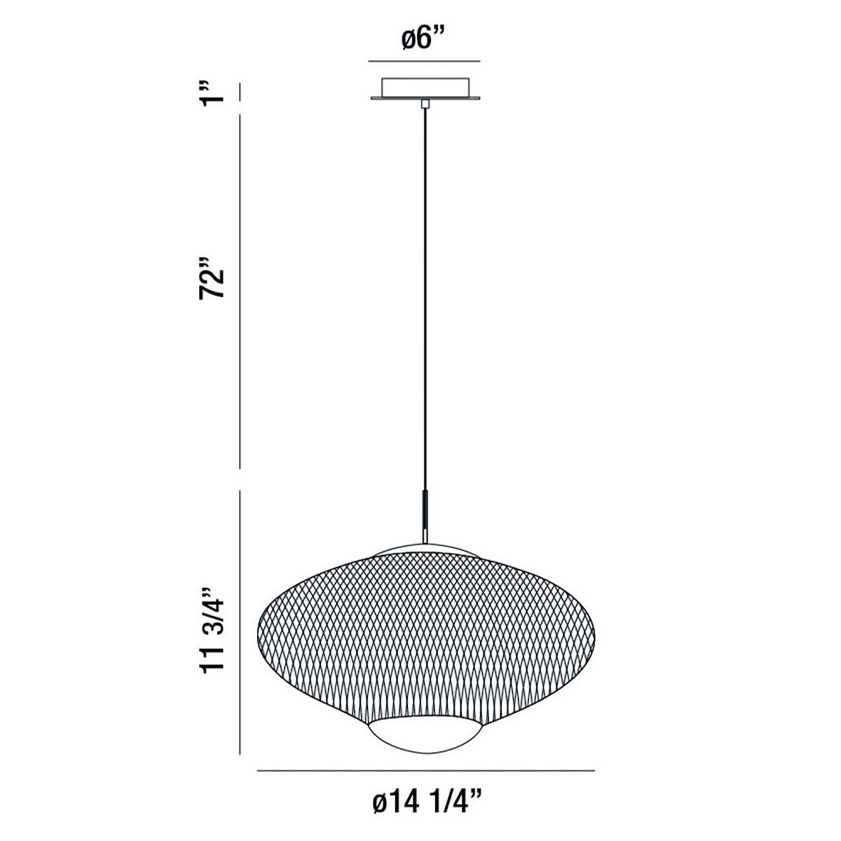 Park LED Pendant in Matte Black