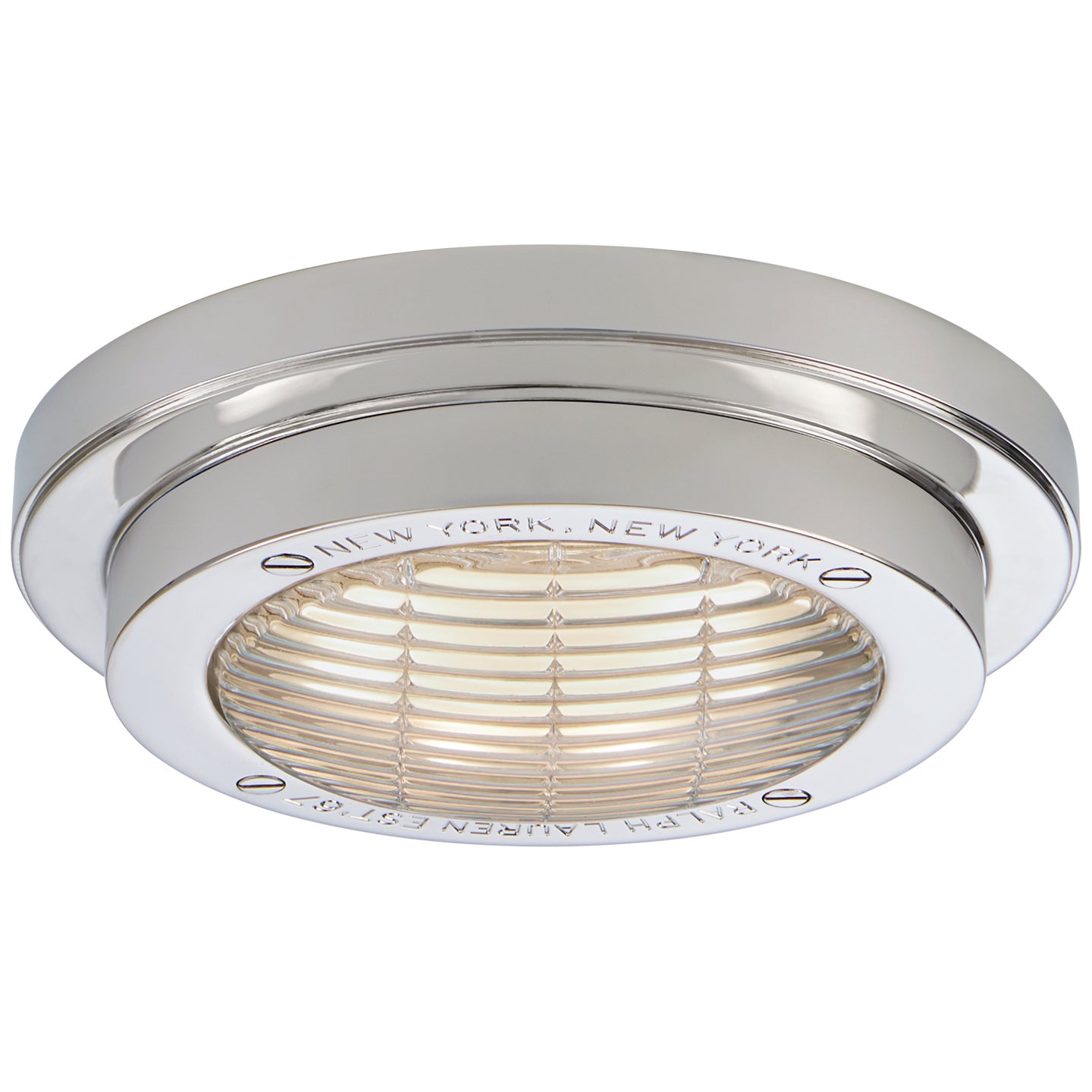 Grant 6.25" Solitaire Flush Mount in Polished Nickel