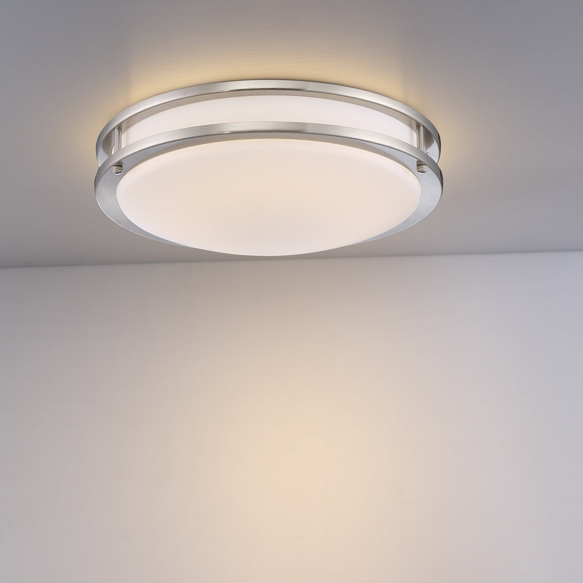WARDEN ,LED FLUSH,MEDIUM,30K,SN in Satin Nickel