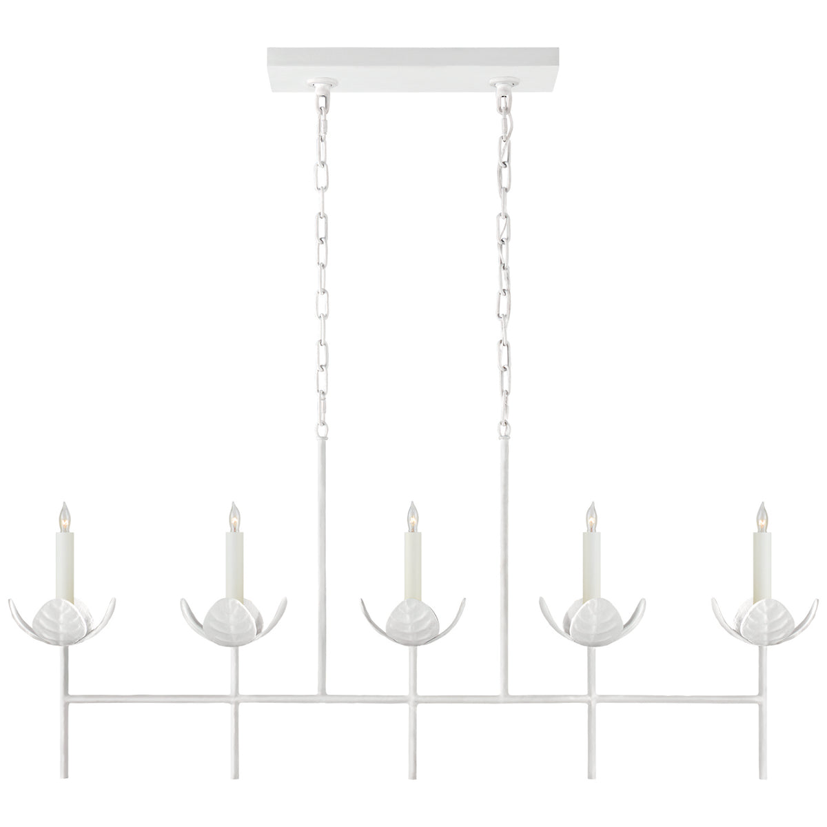 Illana Five Light Linear Chandelier in Plaster White