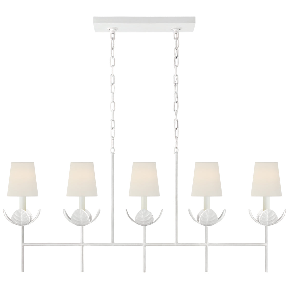 Illana Five Light Linear Chandelier in Plaster White