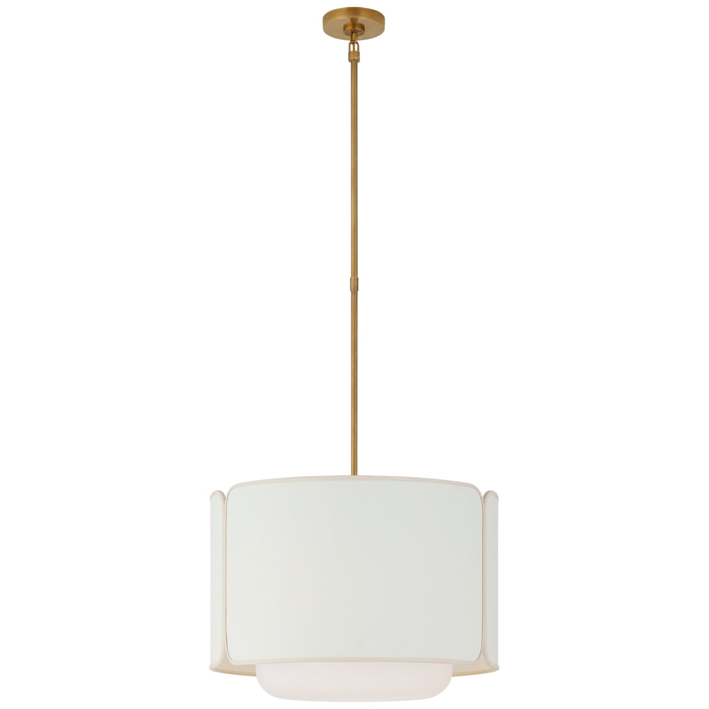 Suspension LED Eyre en laiton doux et verre blanc doux