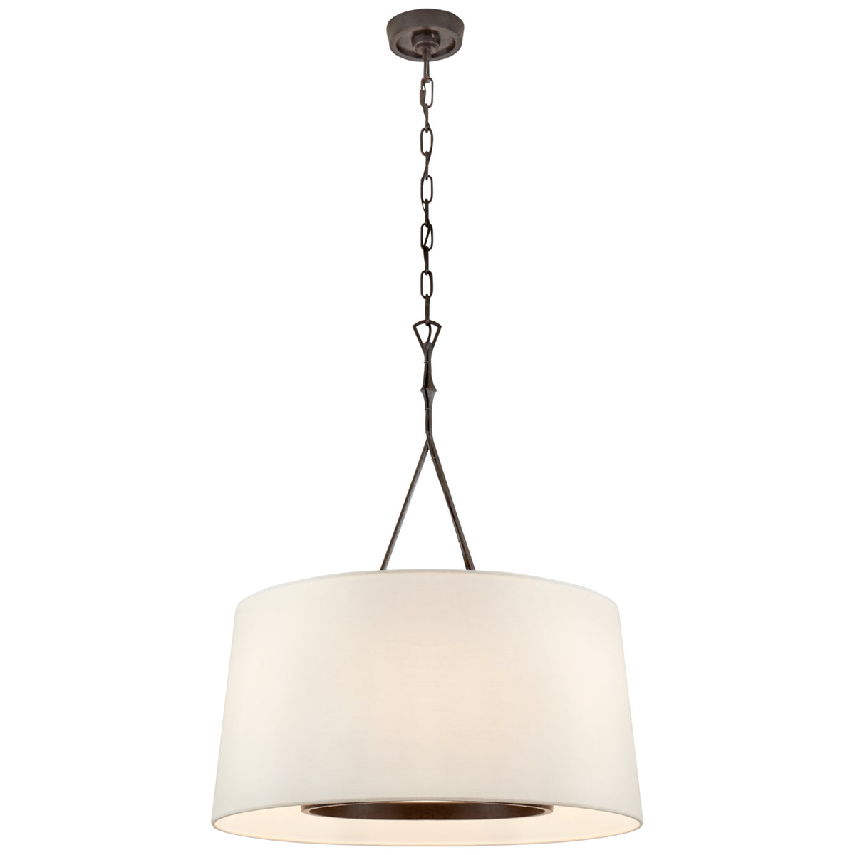 Dauphine Six Light Pendant in Aged Iron
