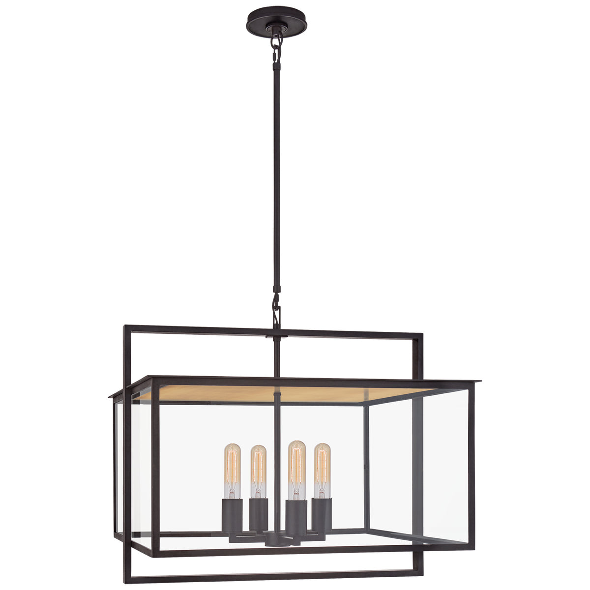 Halle Four Light Hanging Lantern in Aged Iron