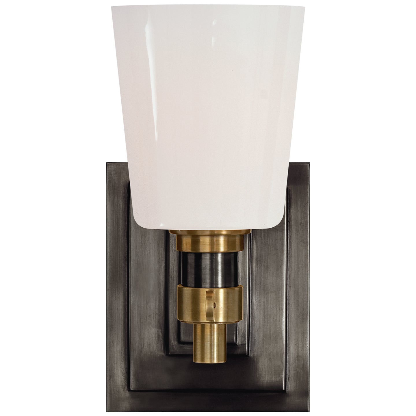 Bryant Bath One Light Wall Sconce in Bronze and Hand-Rubbed Antique Brass