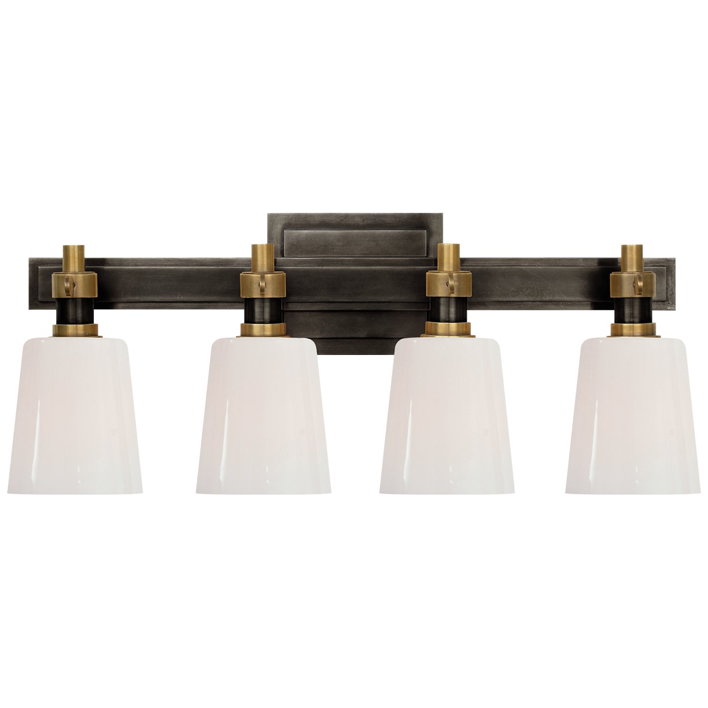 Bryant Bath Four Light Bath Lighting in Bronze and Hand-Rubbed Antique Brass