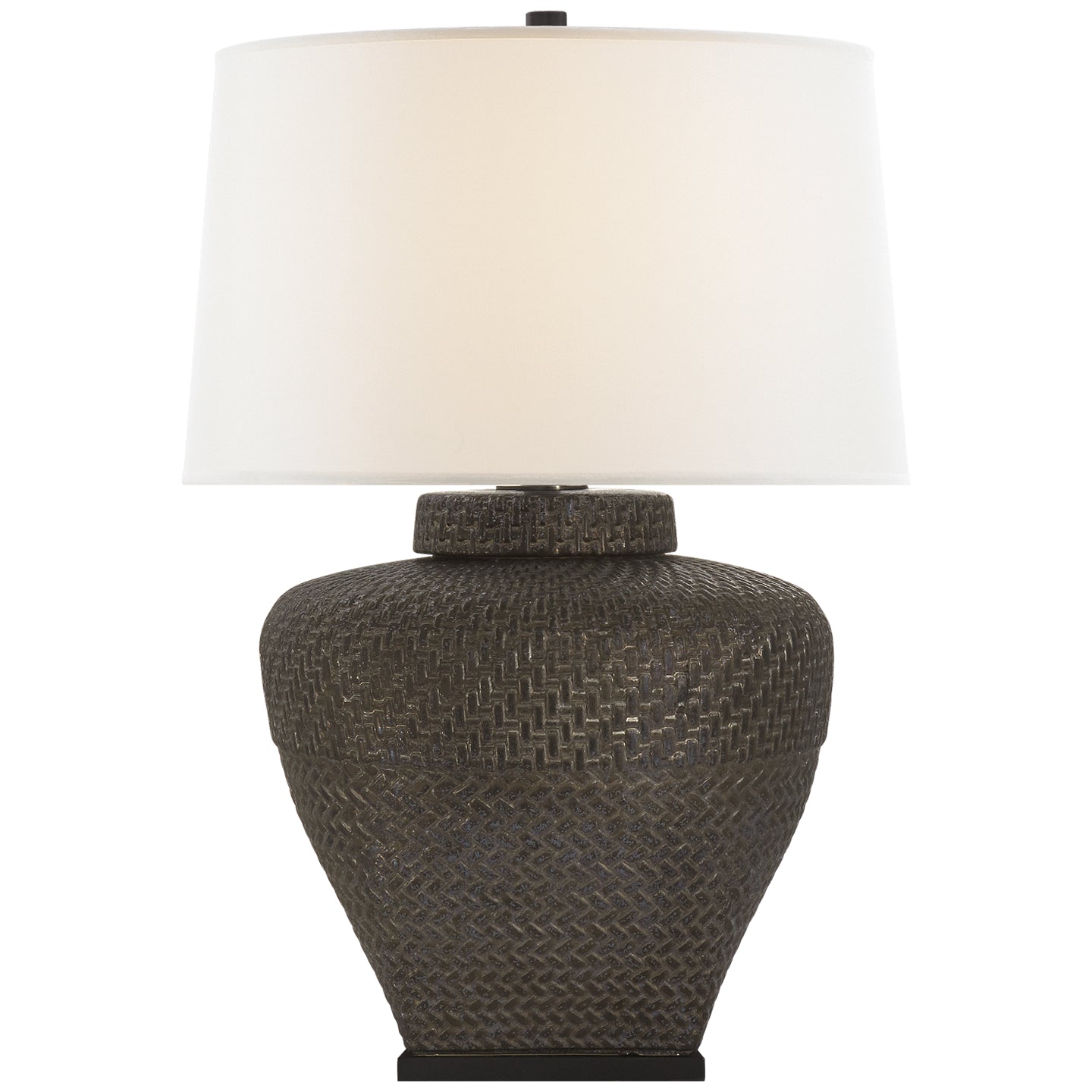 Isla Small Table Lamp in Crystal Bronze Ceramic with Linen Shade