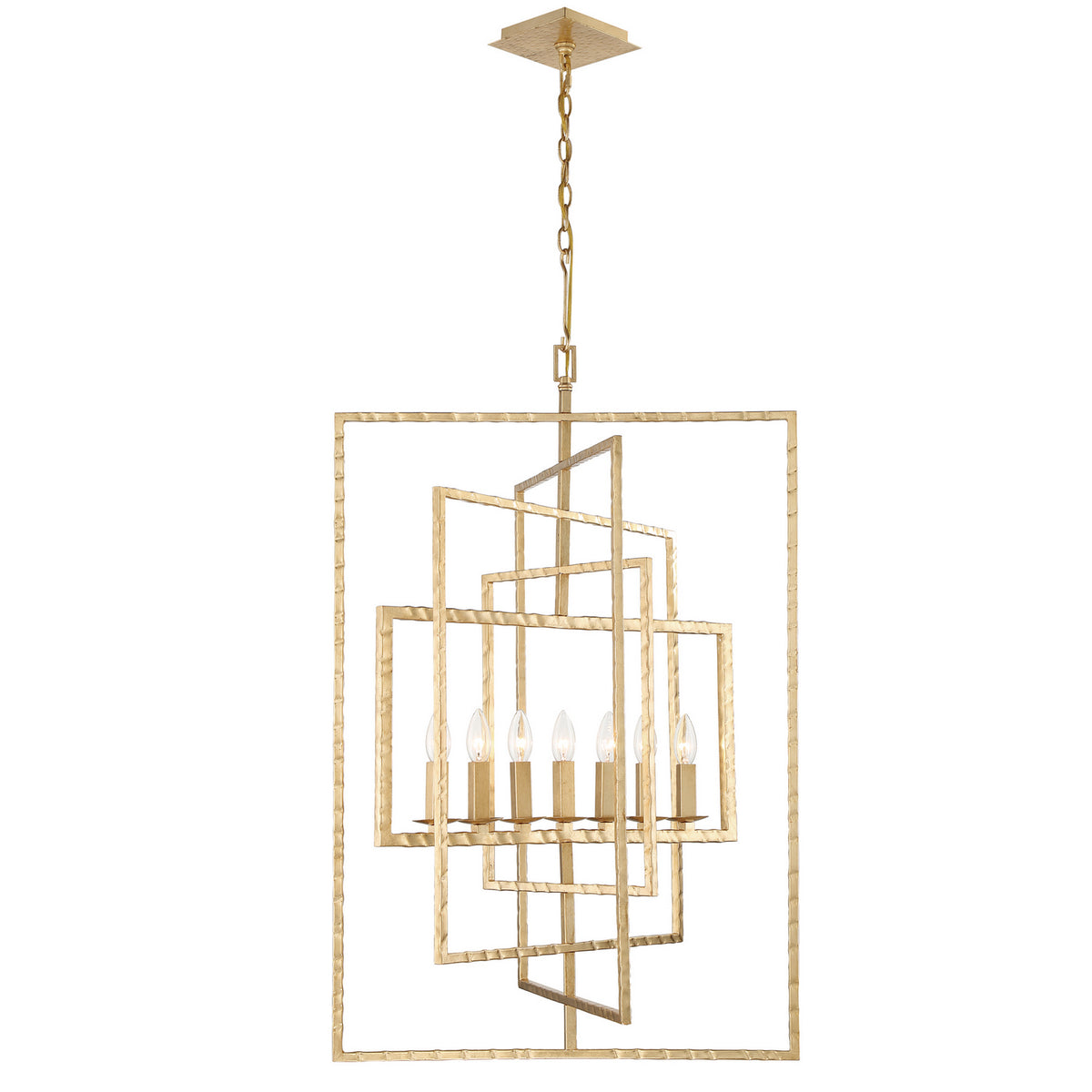 Capri Seven Light Chandelier in Antique Gold