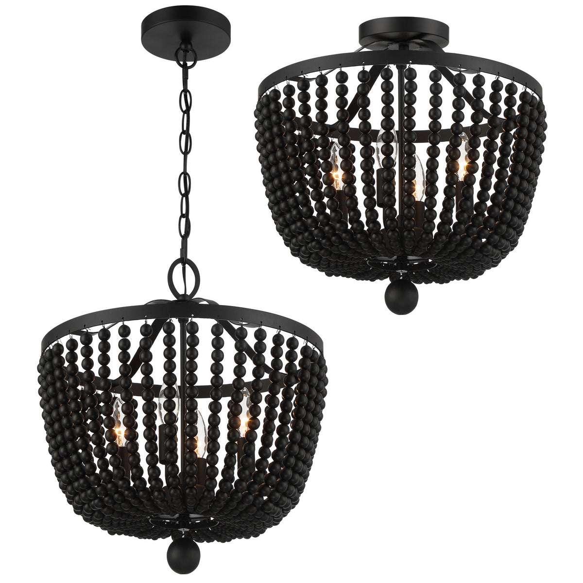 Rylee Four Light Chandelier in Matte Black