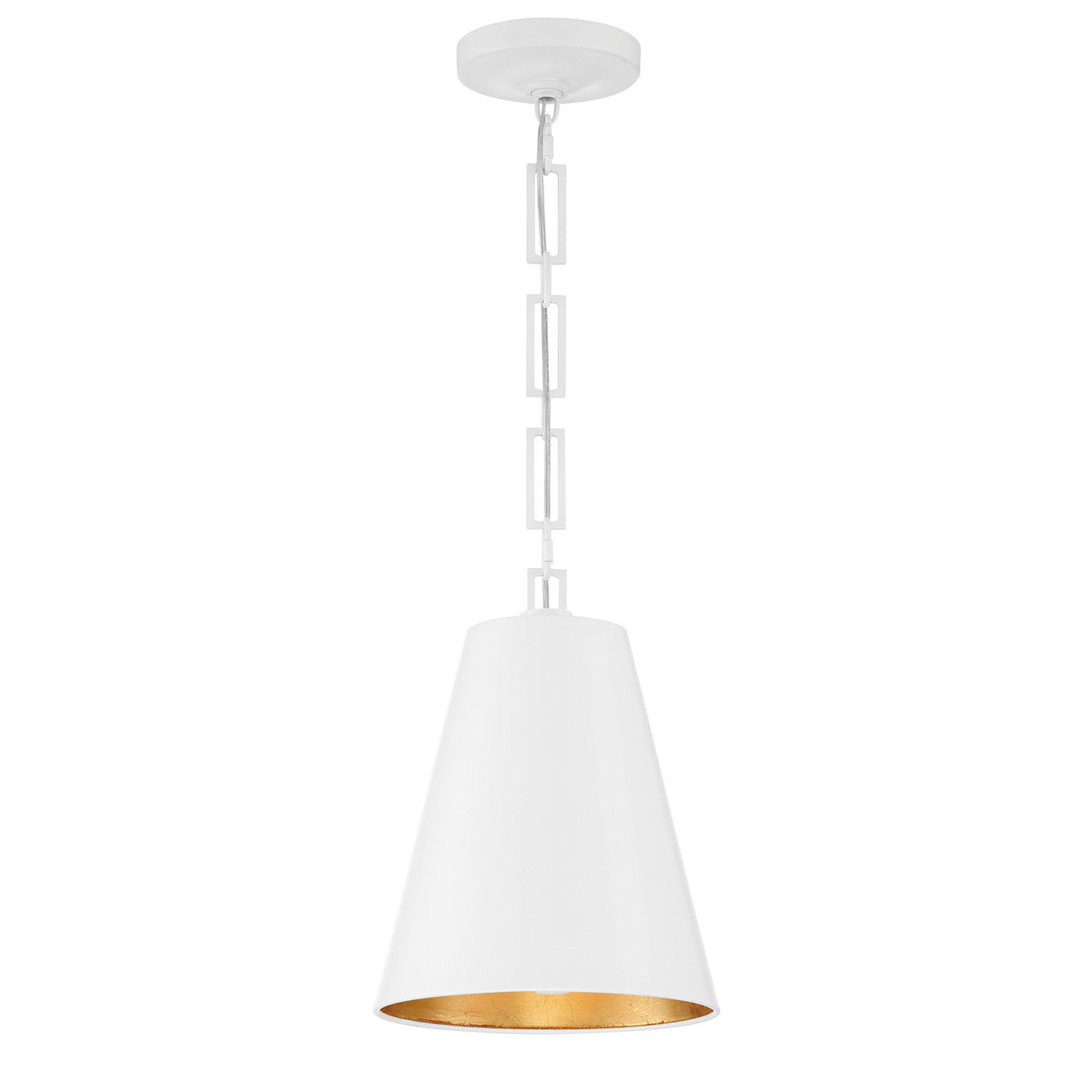 Alston Two Light Chandelier in Matte White + Antique Gold