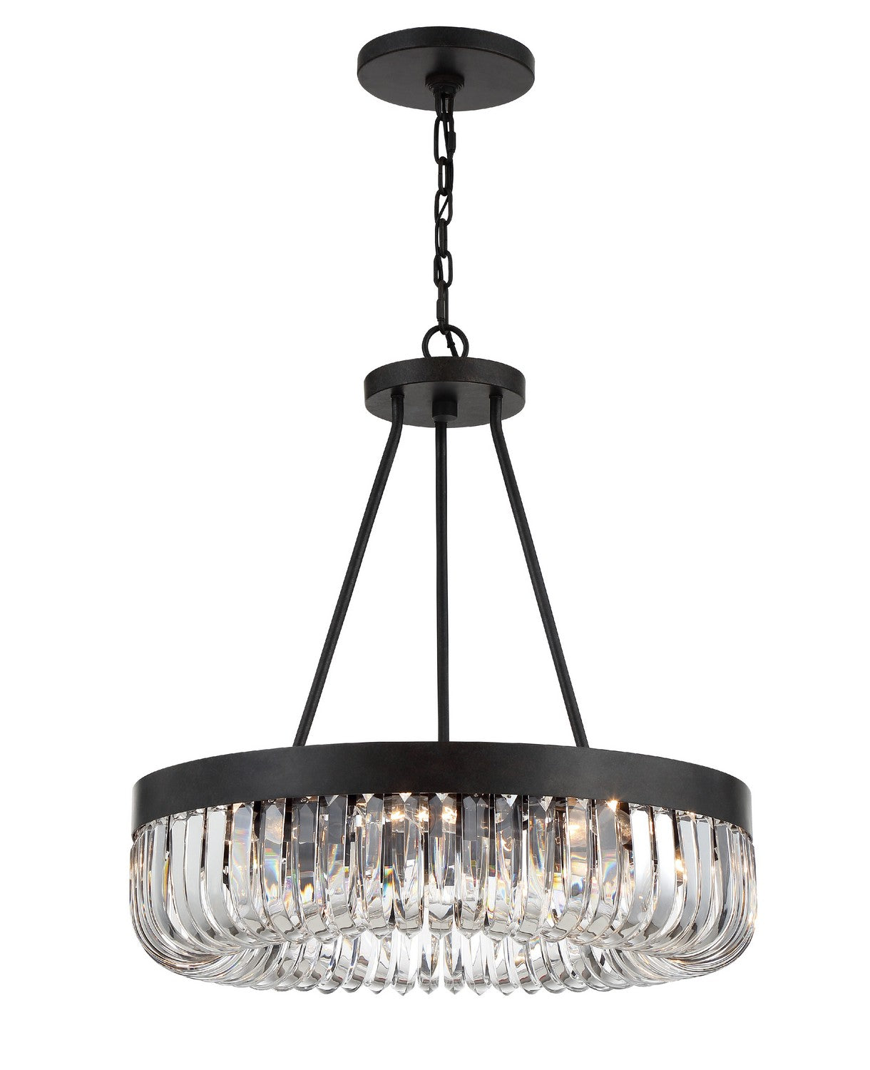 Lustre Alister à huit lumières en bronze anthracite