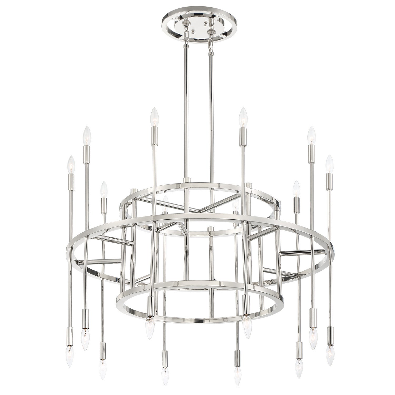 Aries 20 Light Chandelier in Polished Nickel