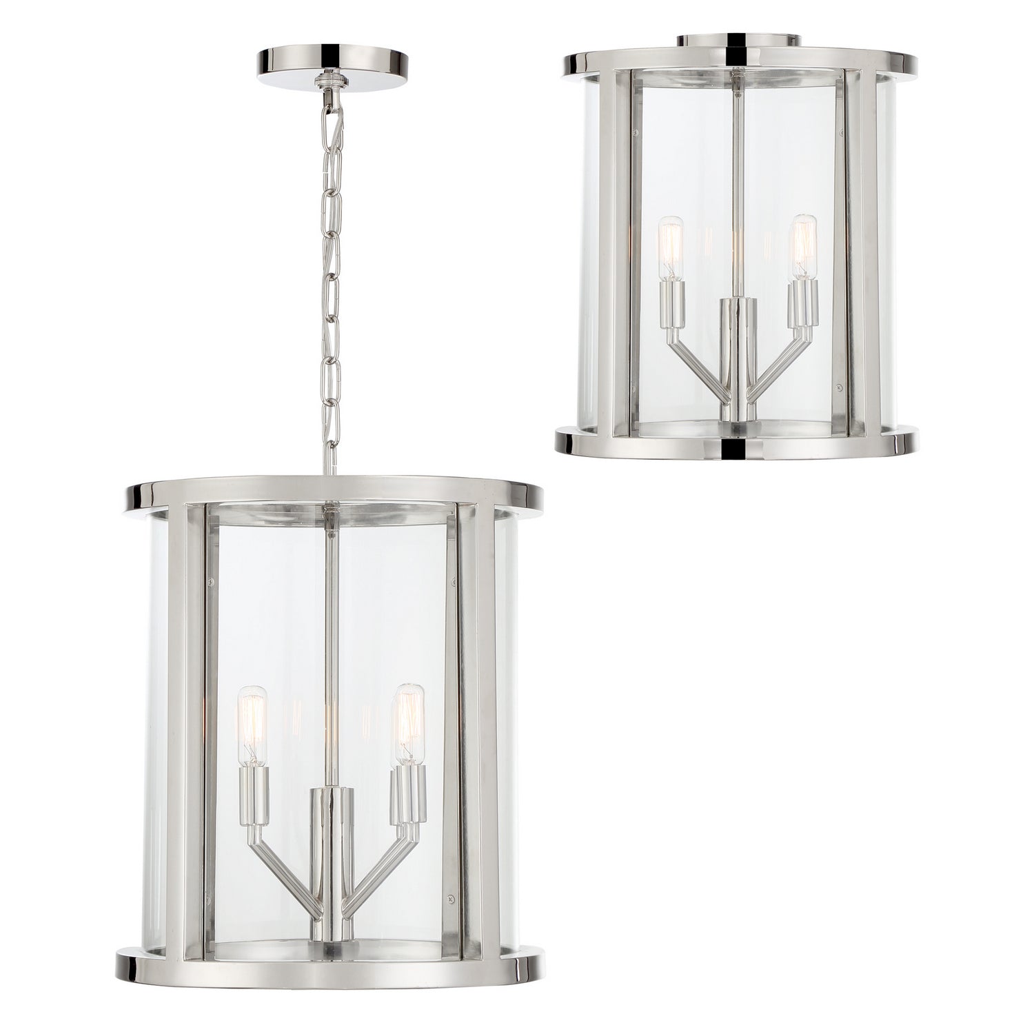 Devon Four Light Mini Chandelier in Polished Nickel