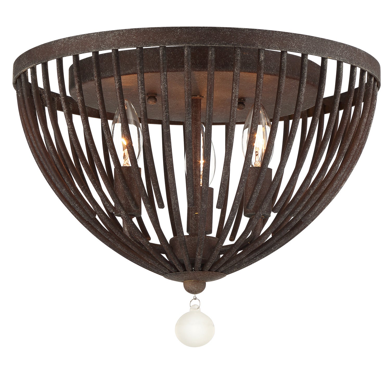 Duval Three Light Flush Mount in Forged Bronze