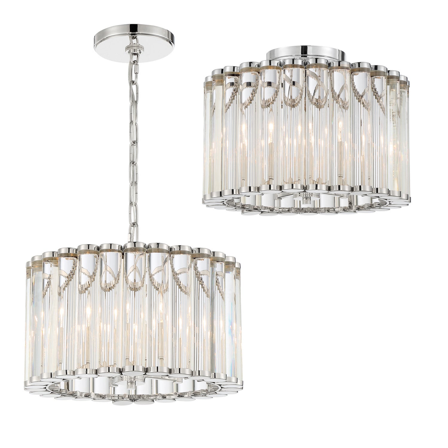 Elliot Four Light Pendant in Polished Nickel