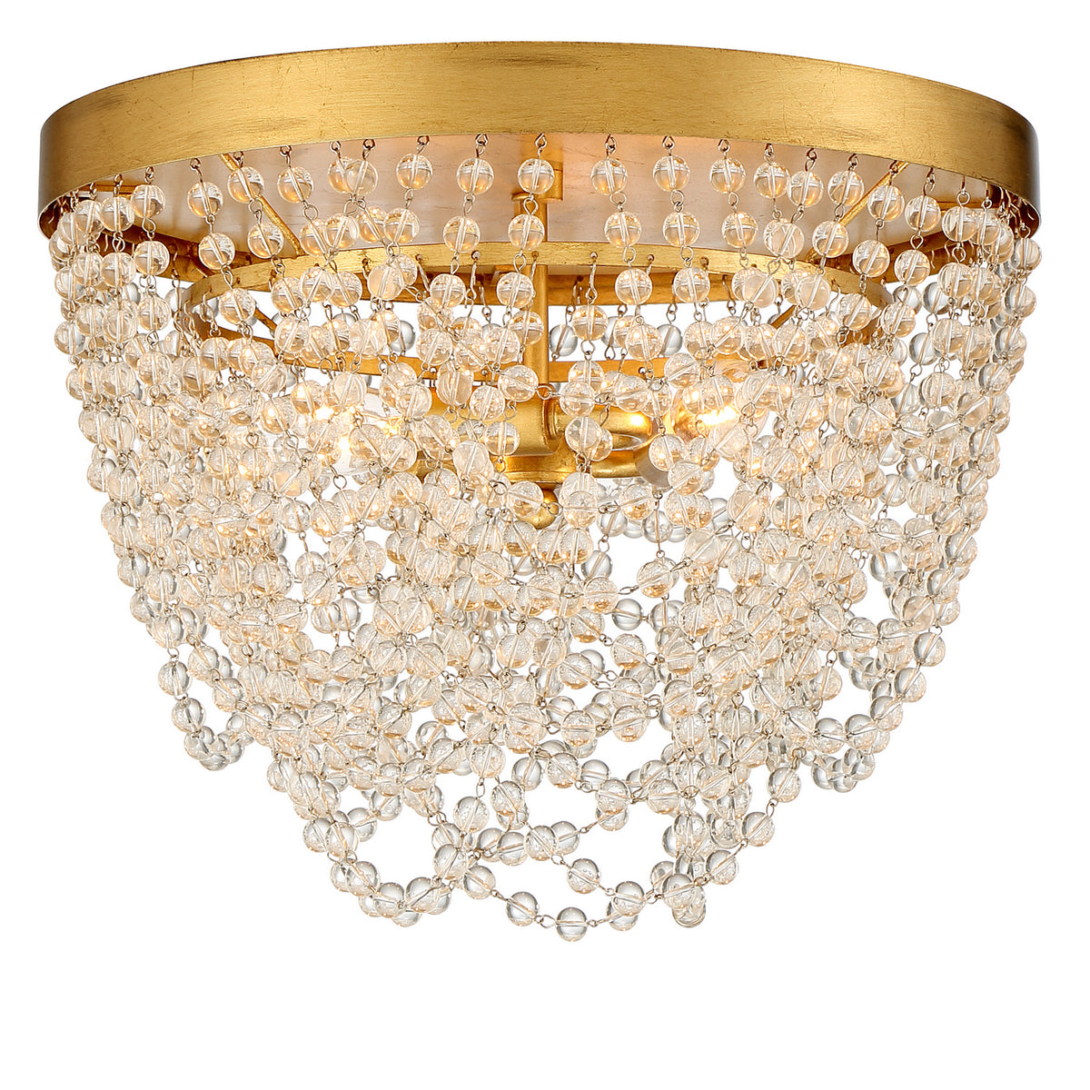 Fiona Three Light Flush Mount in Antique Gold