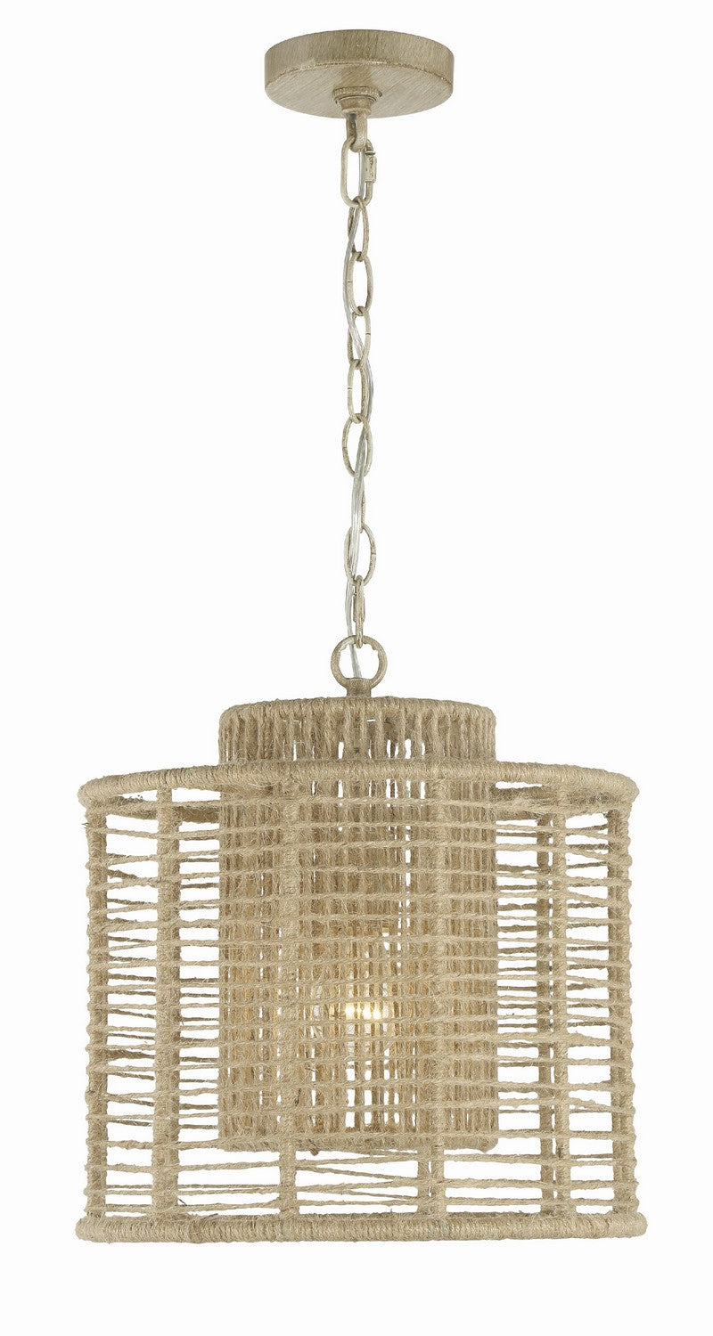 Jayna One Light Pendant in Burnished Silver