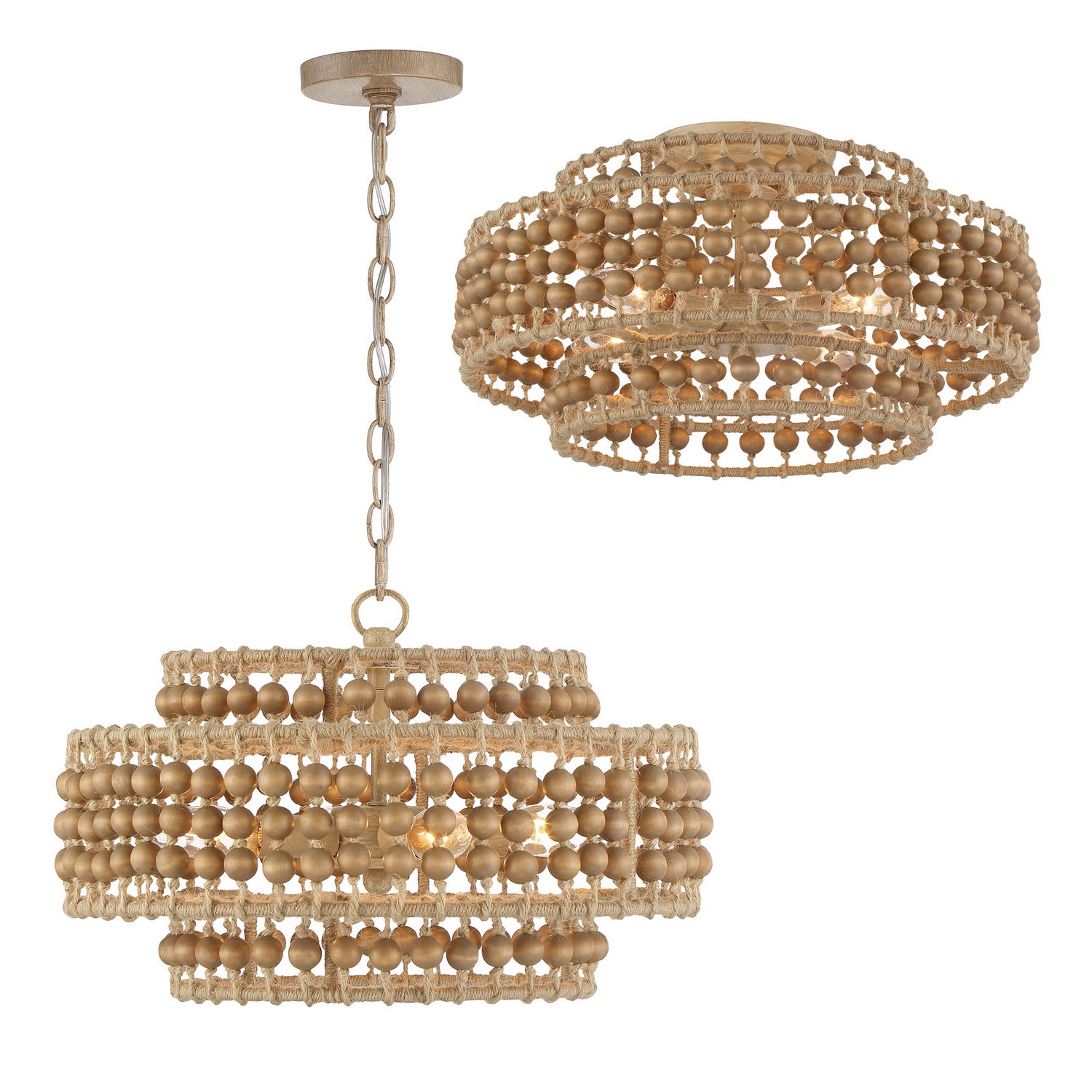 Silas Four Light Semi Flush Mount in Burnished Silver