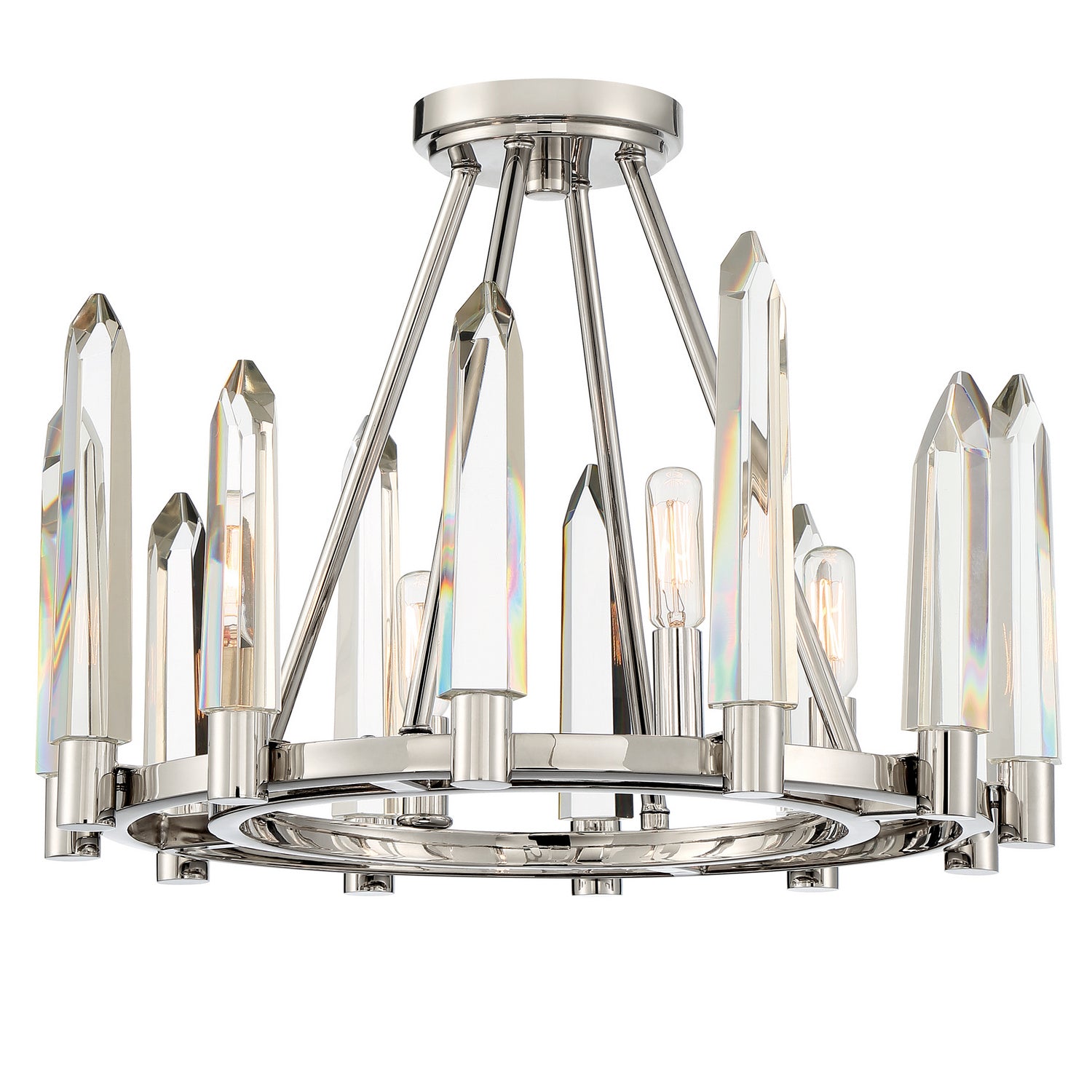 Watson Four Light Semi Flush Mount in Polished Nickel