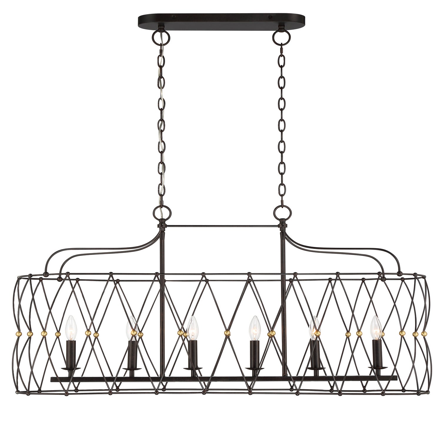 Zucca Chandelier in English Bronze + Antique Gold