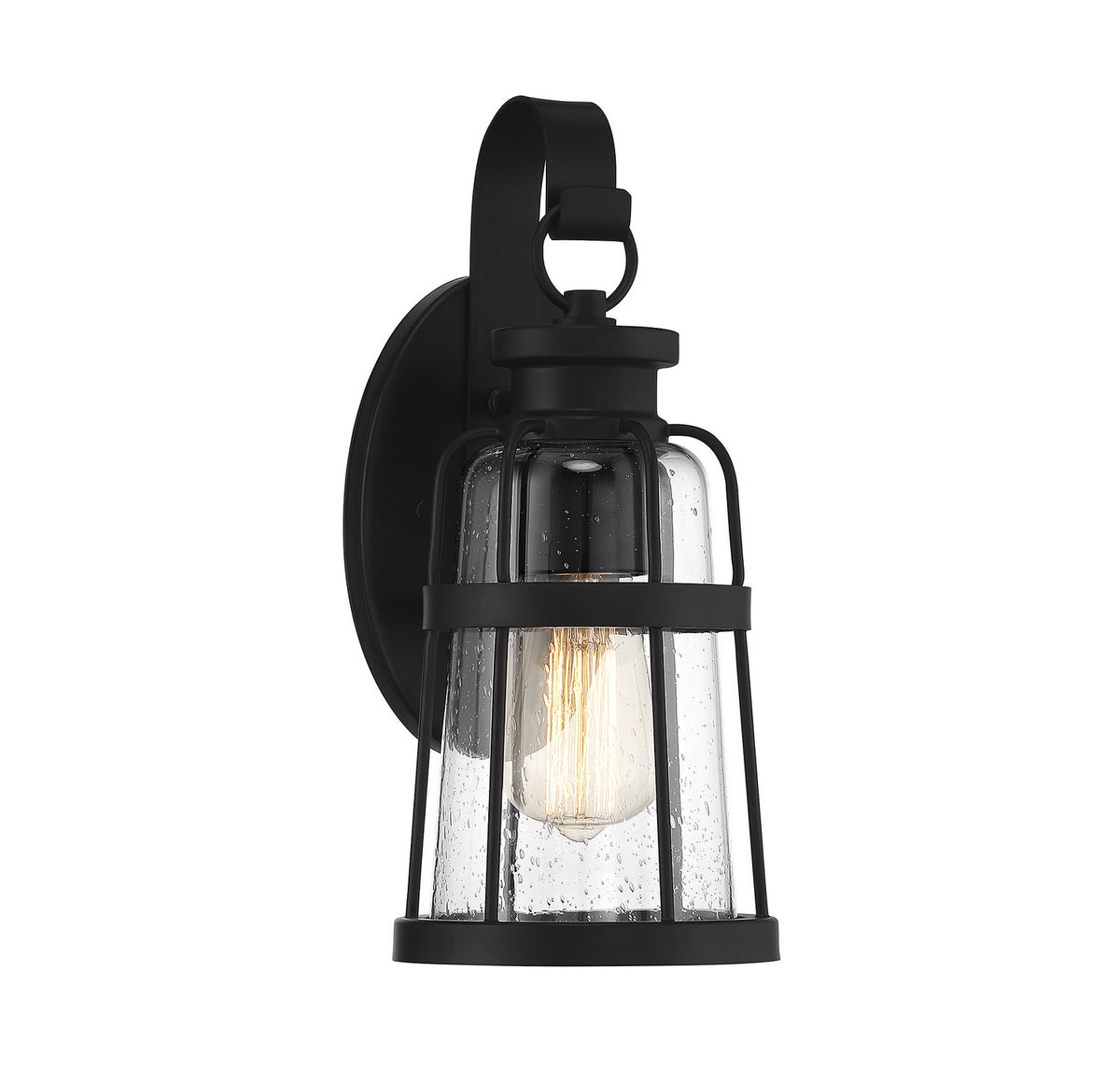 Quinton One Light Outdoor Wall Lantern in Matte Black