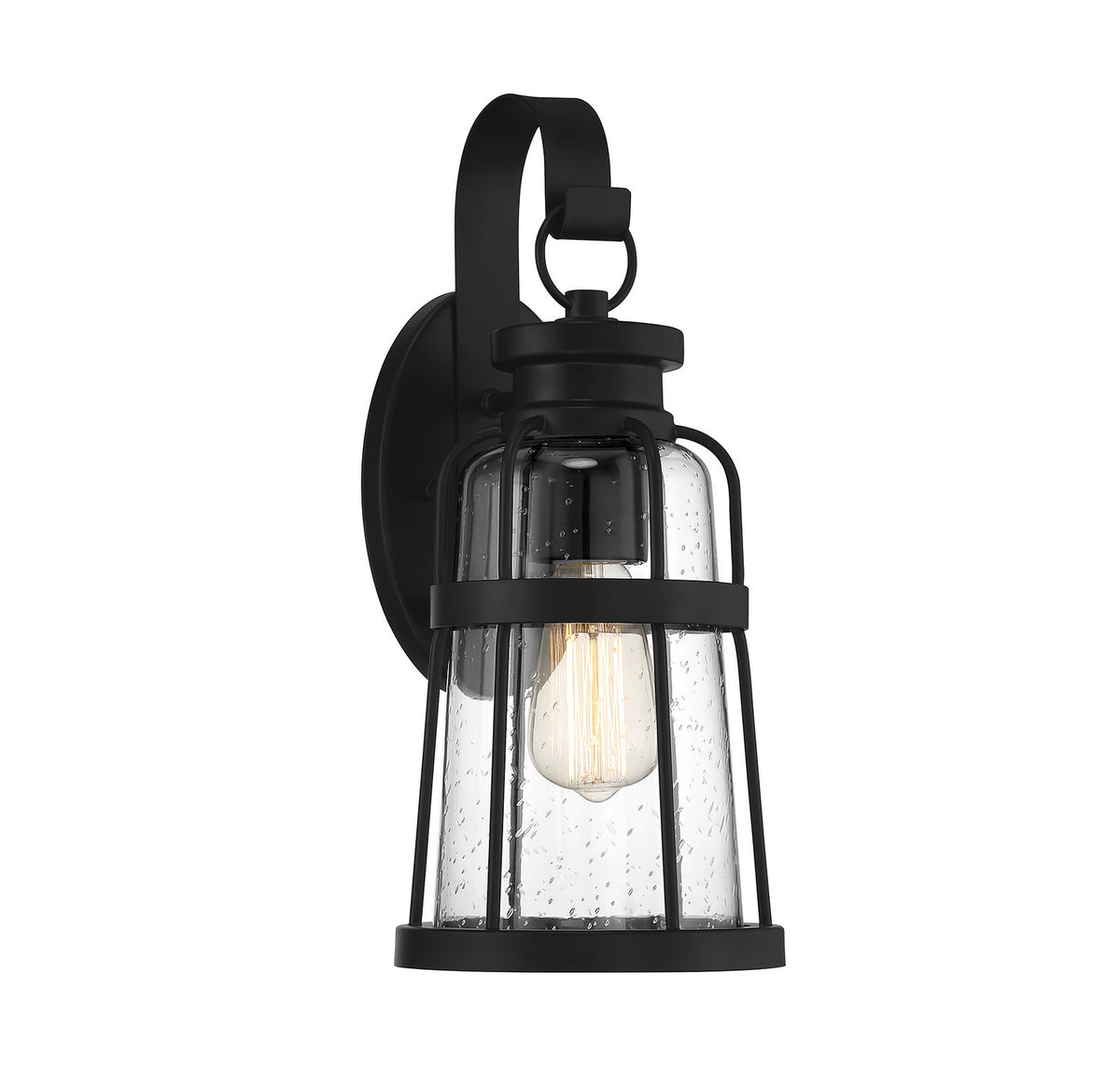 Quinton One Light Outdoor Wall Lantern in Matte Black