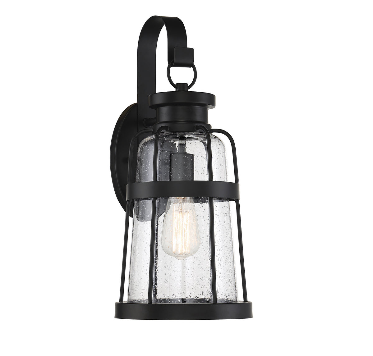 Quinton One Light Outdoor Wall Lantern in Matte Black