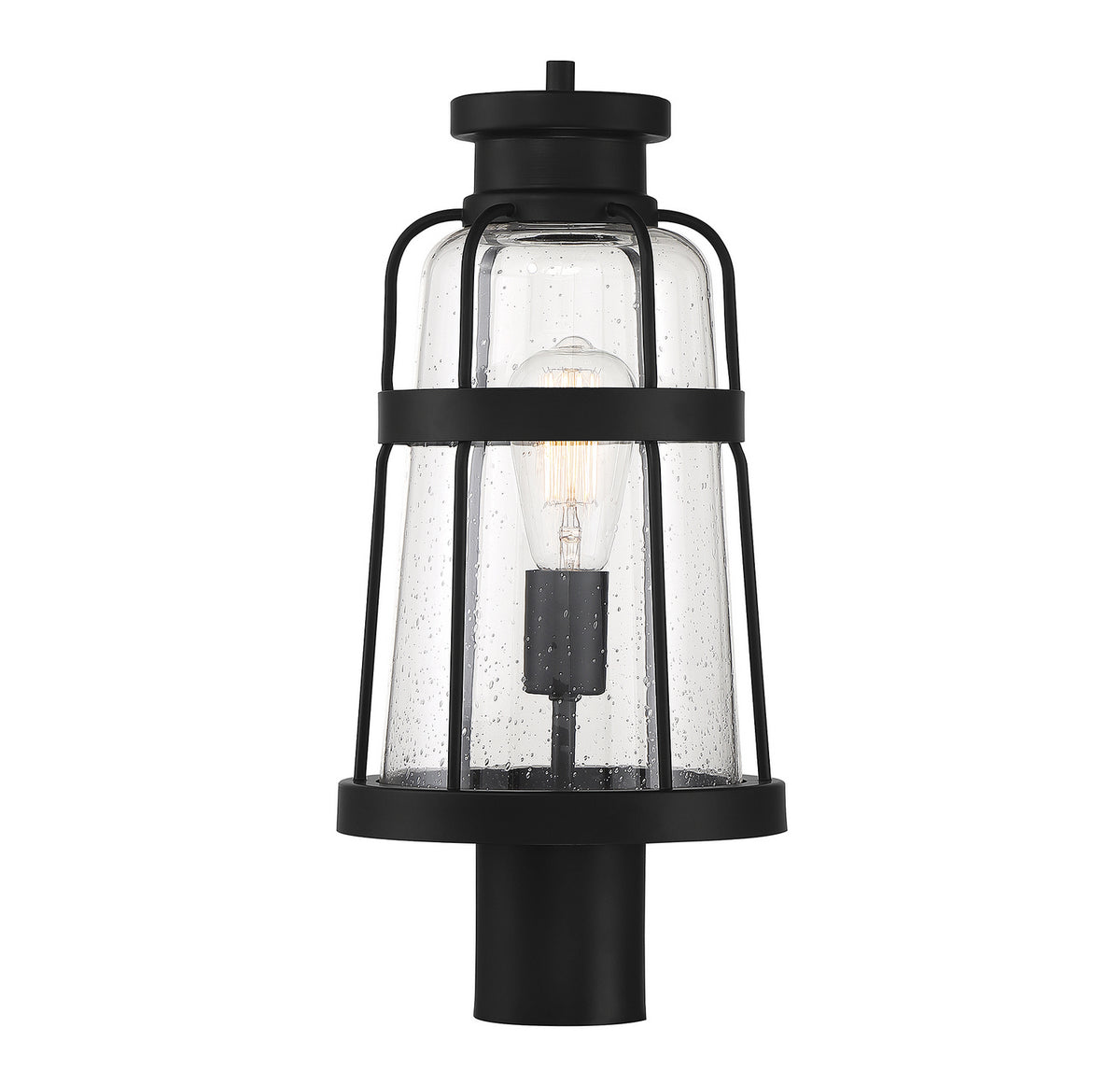 Quinton One Light Outdoor Post Lantern in Matte Black