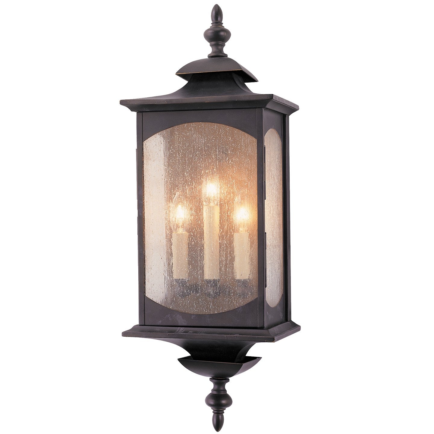Luminaire extérieur à trois lumières Market Square en bronze huilé