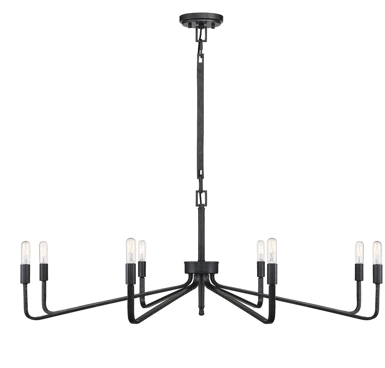 Salem Eight Light Chandelier in Forged Iron