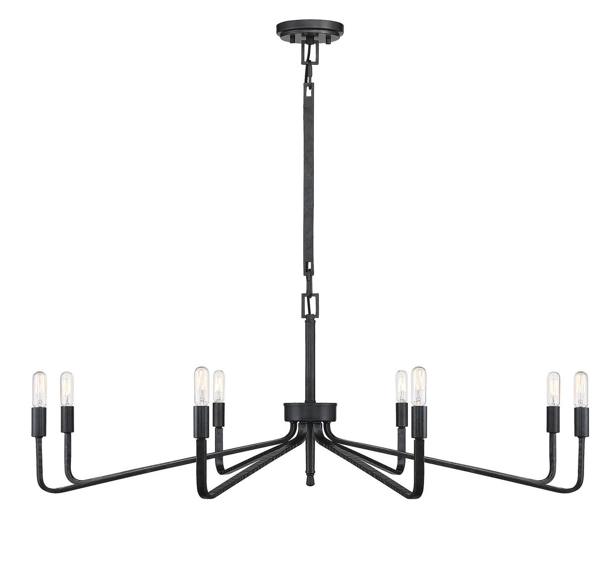 Lustre Salem à huit lumières en fer forgé