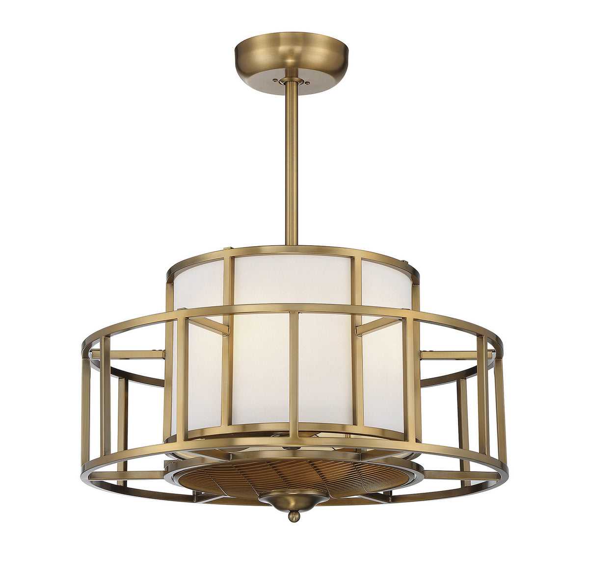 Oslo LED Fan D'Lier in Warm Brass