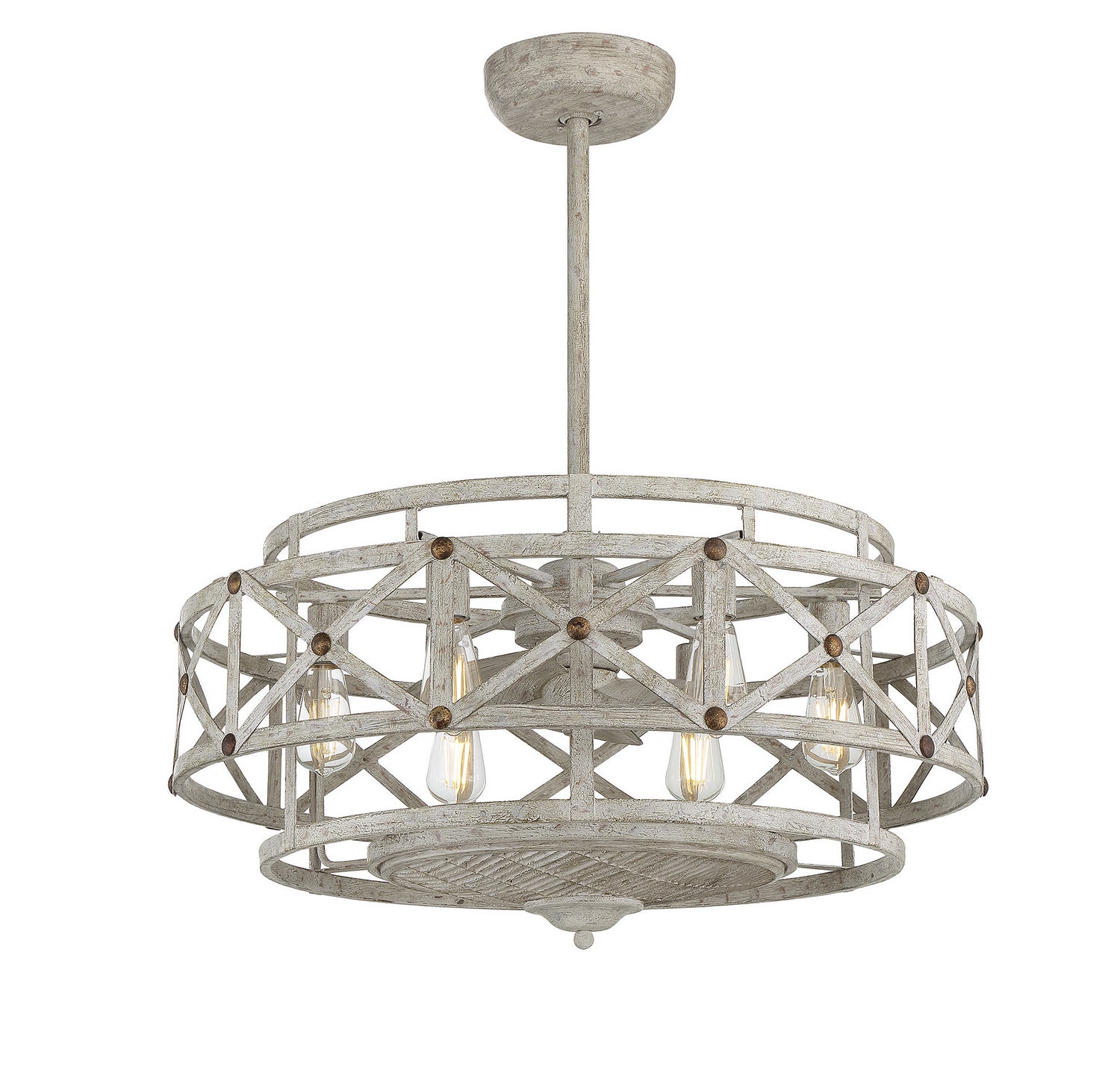 Ventilateur-Lustre Colonade LED en Provence avec des accents dorés