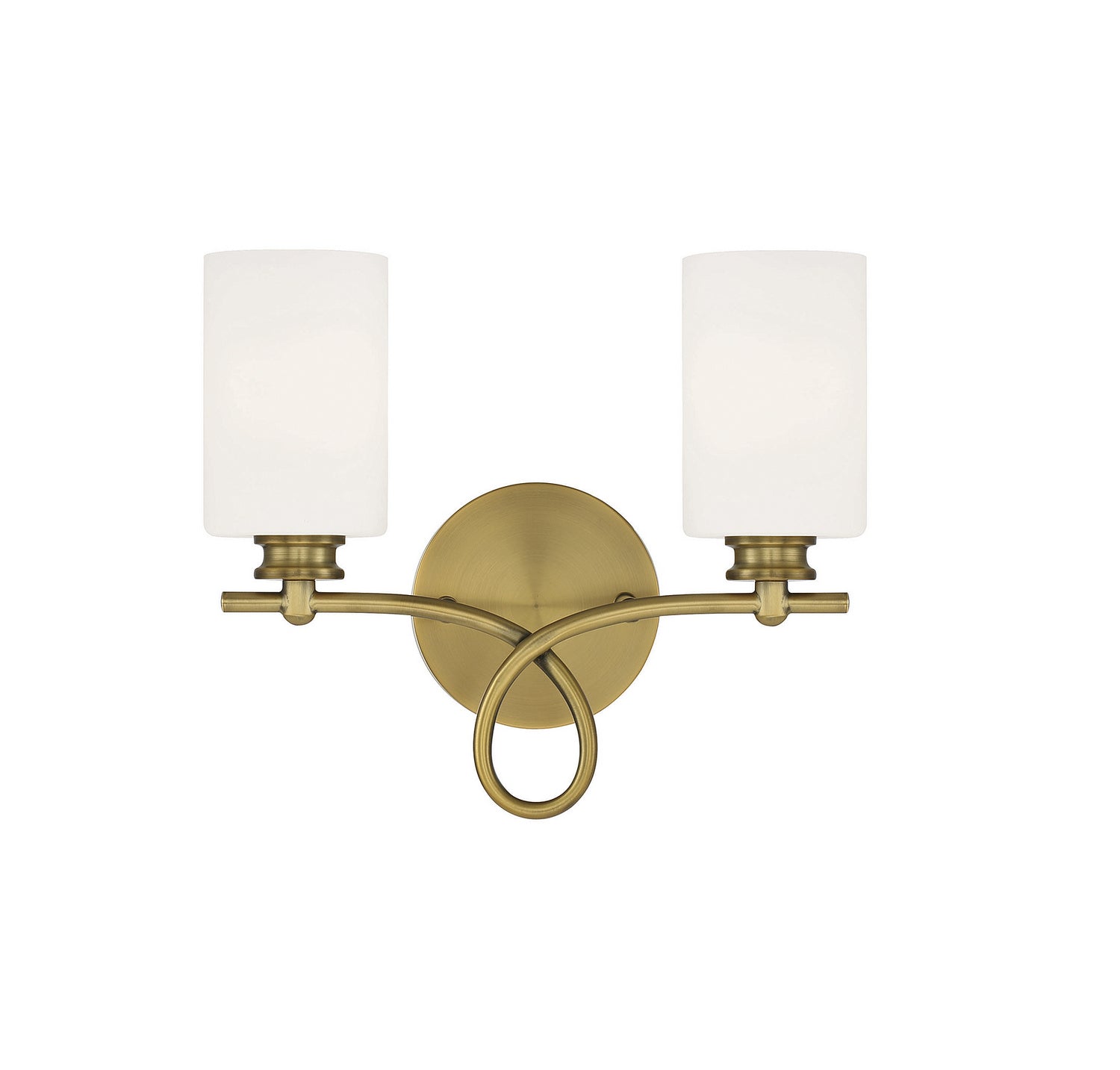 Woodbury Two Light Bath Bar in Warm Brass