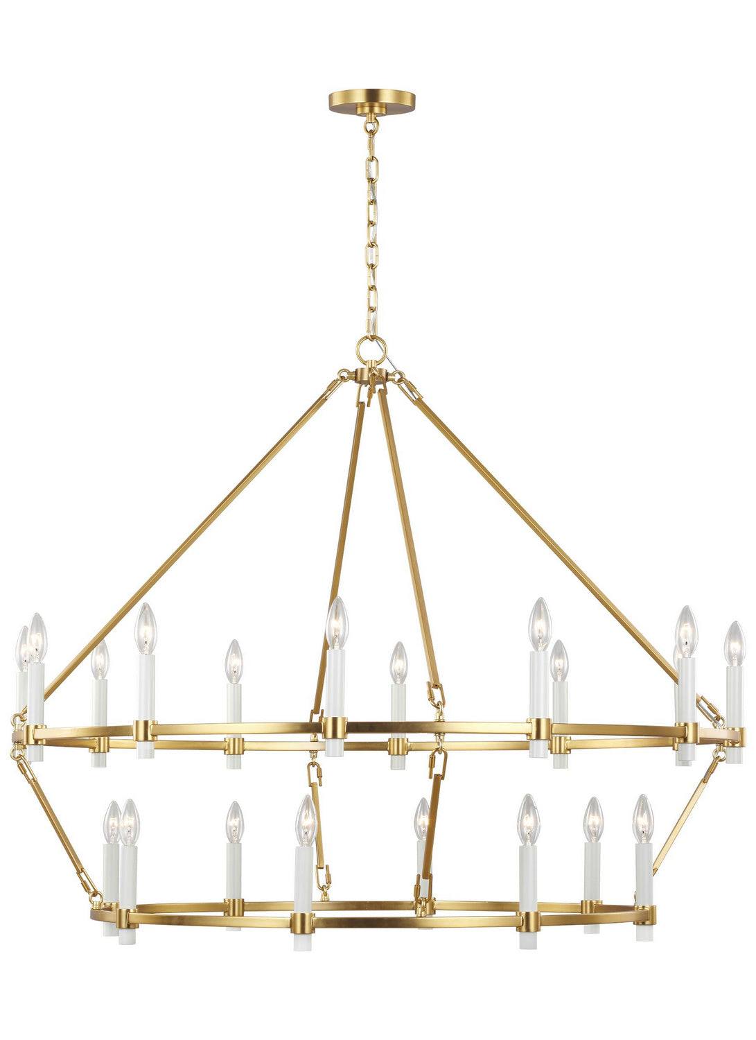 Marston 20 Light Chandelier in Burnished Brass