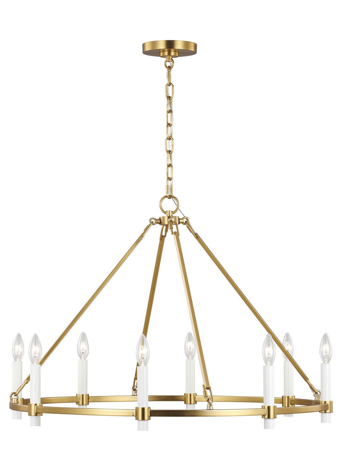Marston Eight Light Chandelier in Burnished Brass