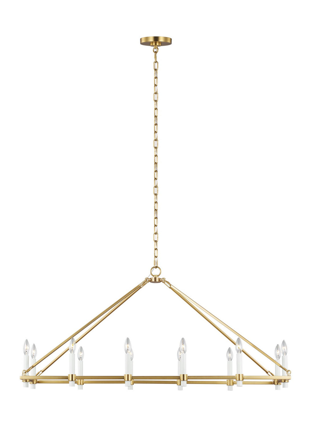 Marston 12 Light Linear Chandelier in Burnished Brass