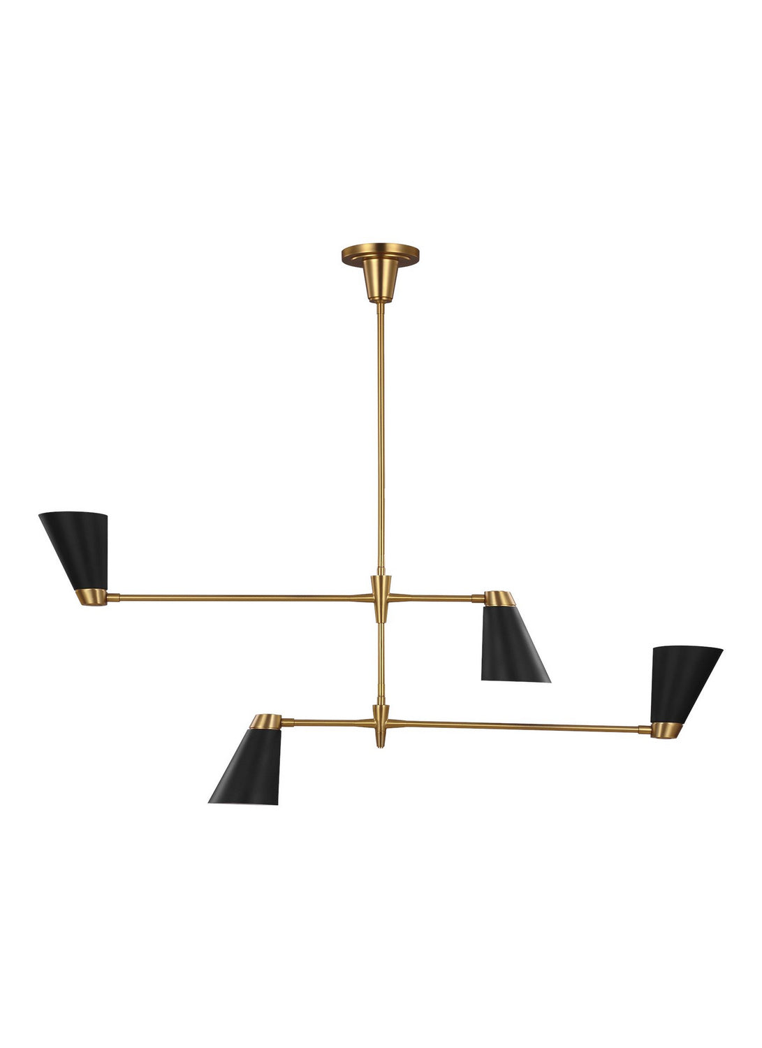 Signoret Four Light Chandelier in Burnished Brass