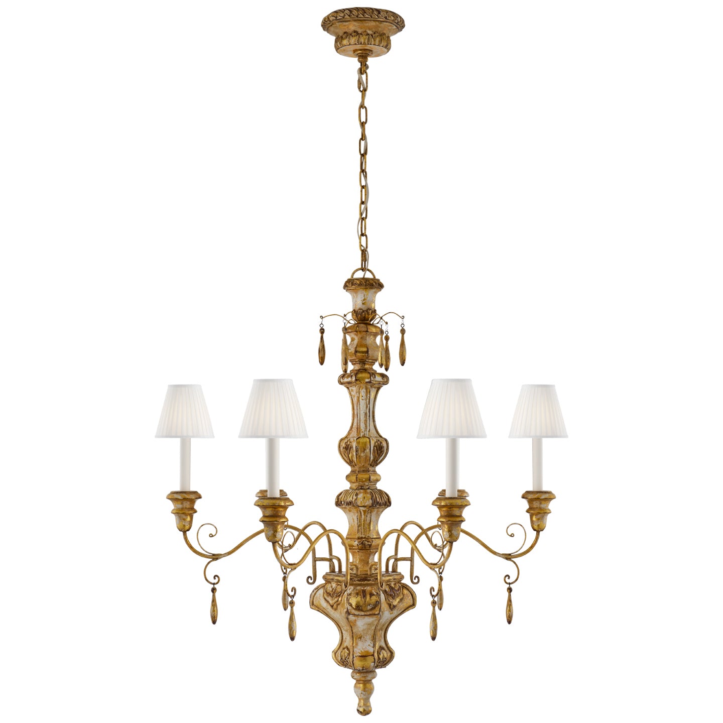 Lustre Marylea à six lumières en dorure italienne
