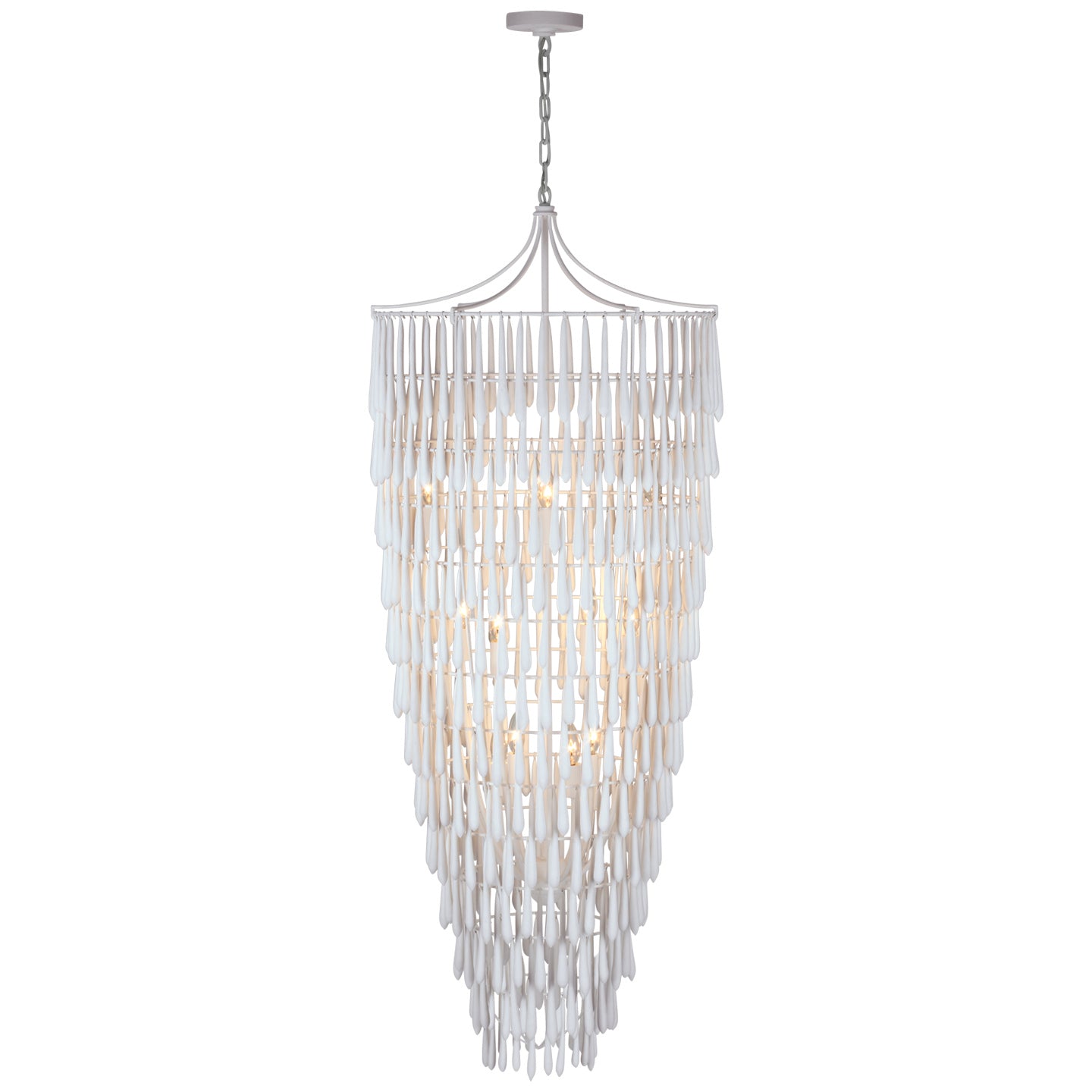 Vacarro Tall Cascading Chandelier in Plaster White