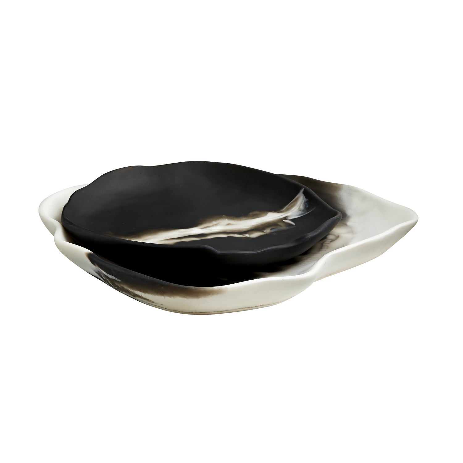 Hollies Trays, Set of 2 in Black & White