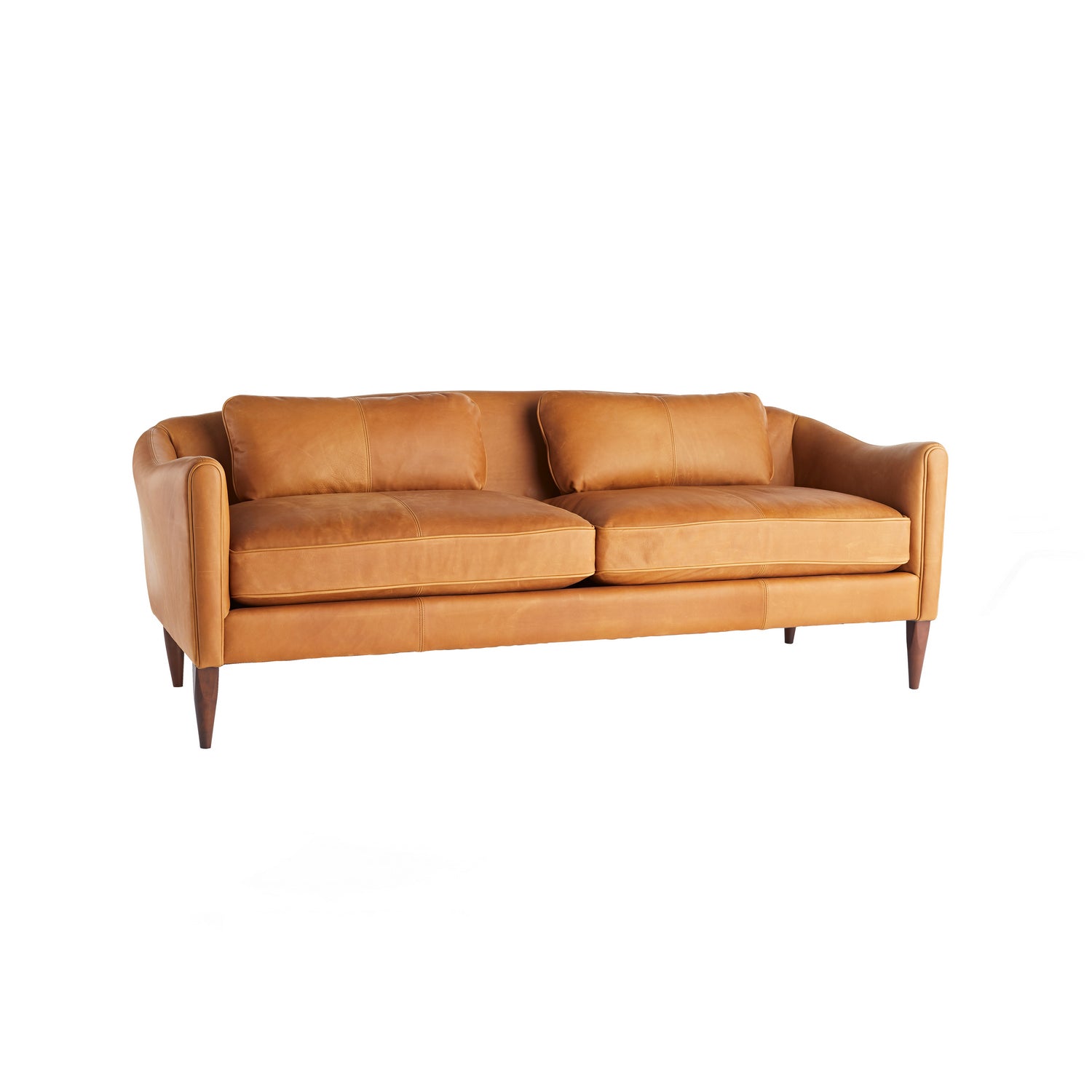 Vincent Upholstery - Sofa in Butterscotch Leather/Dark Walnut