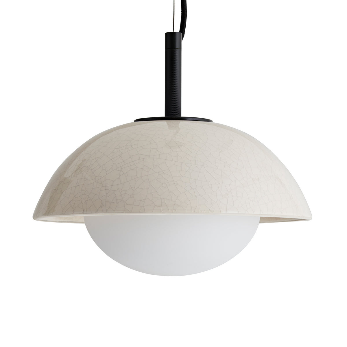 Glaze One Light Pendant in Ivory Stained Crackle