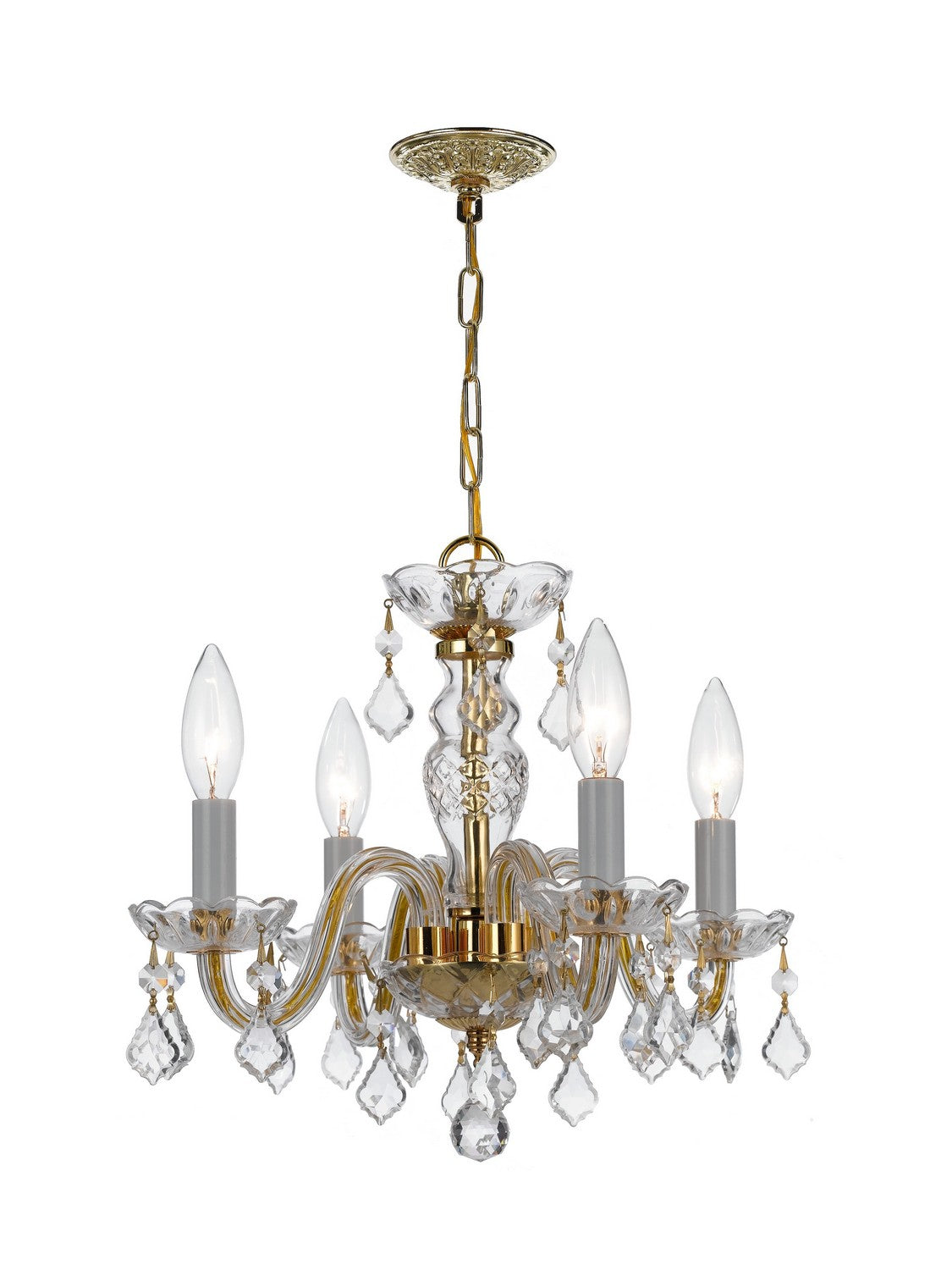 Traditional Crystal Four Light Mini Chandelier