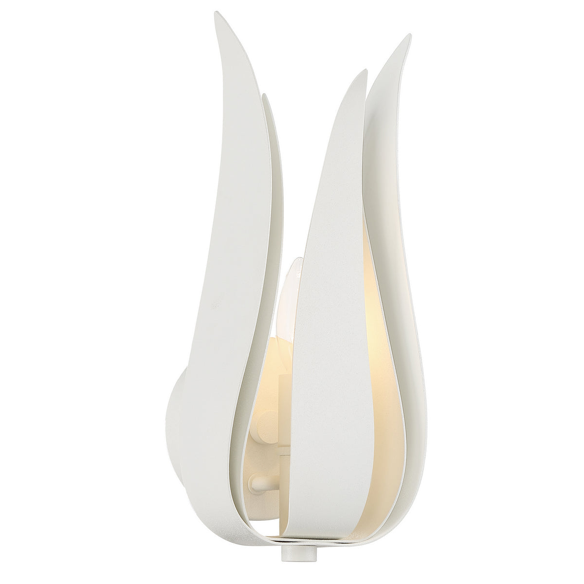 Broche One Light Wall Sconce in Matte White
