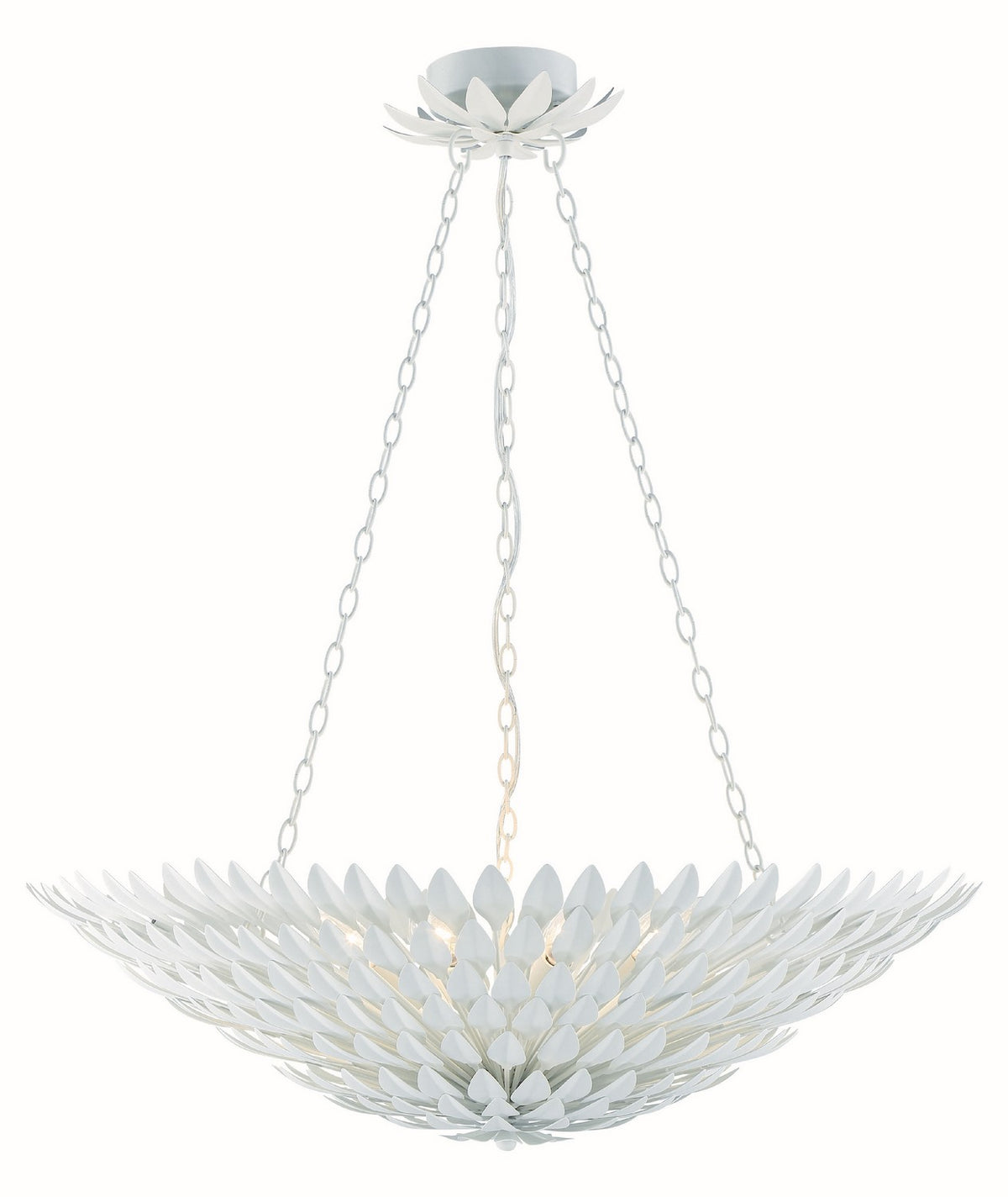Broche Eight Light Chandelier in Matte White