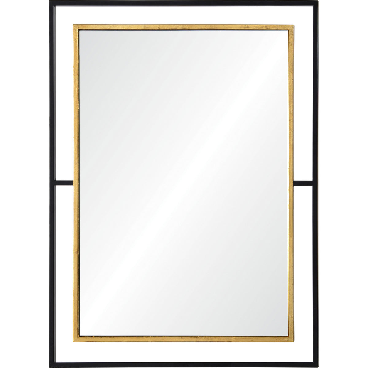 Miroir gris en feuille d'or, noir