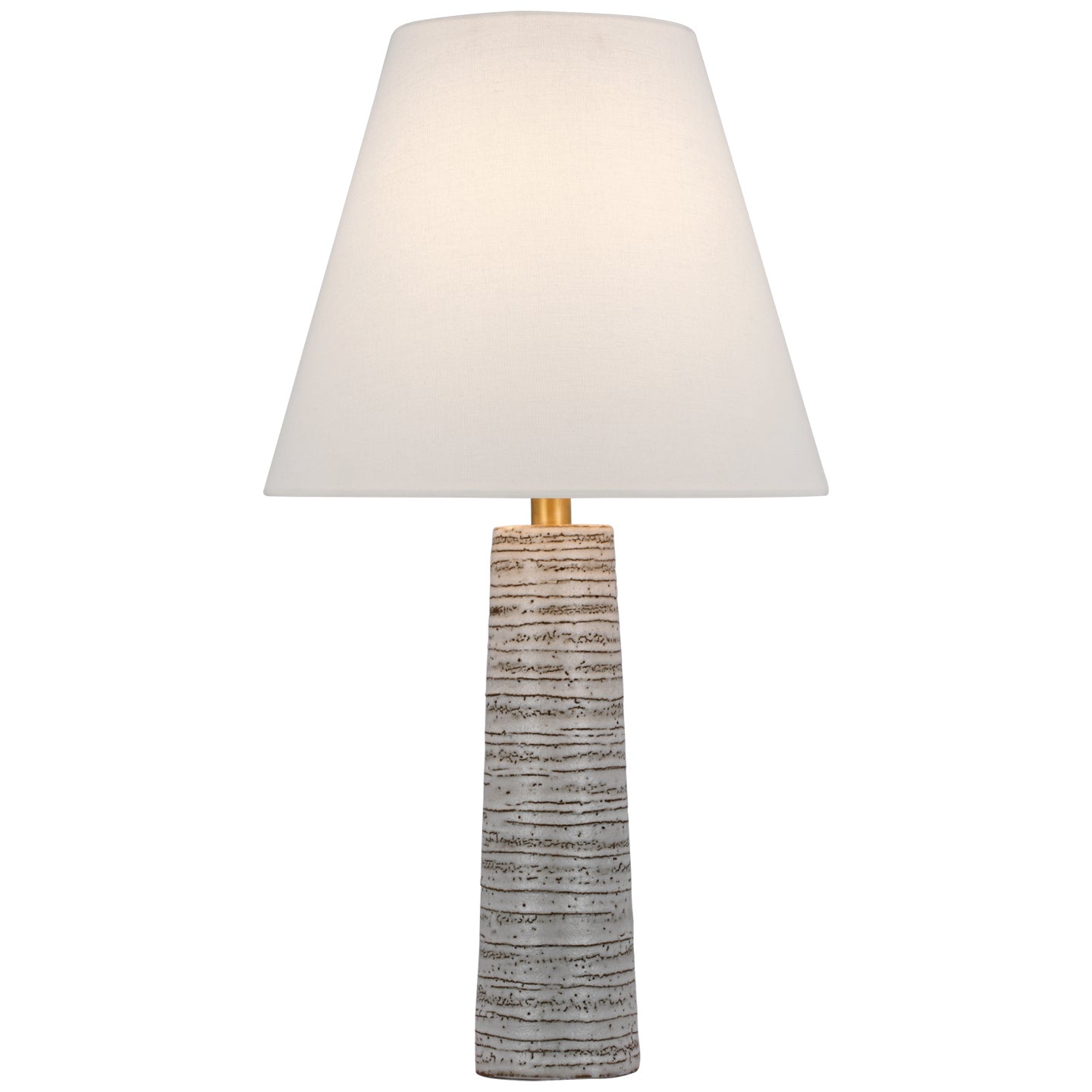 Gates Medium Rectangle Table Lamp in Malt White Dust with Linen Shade