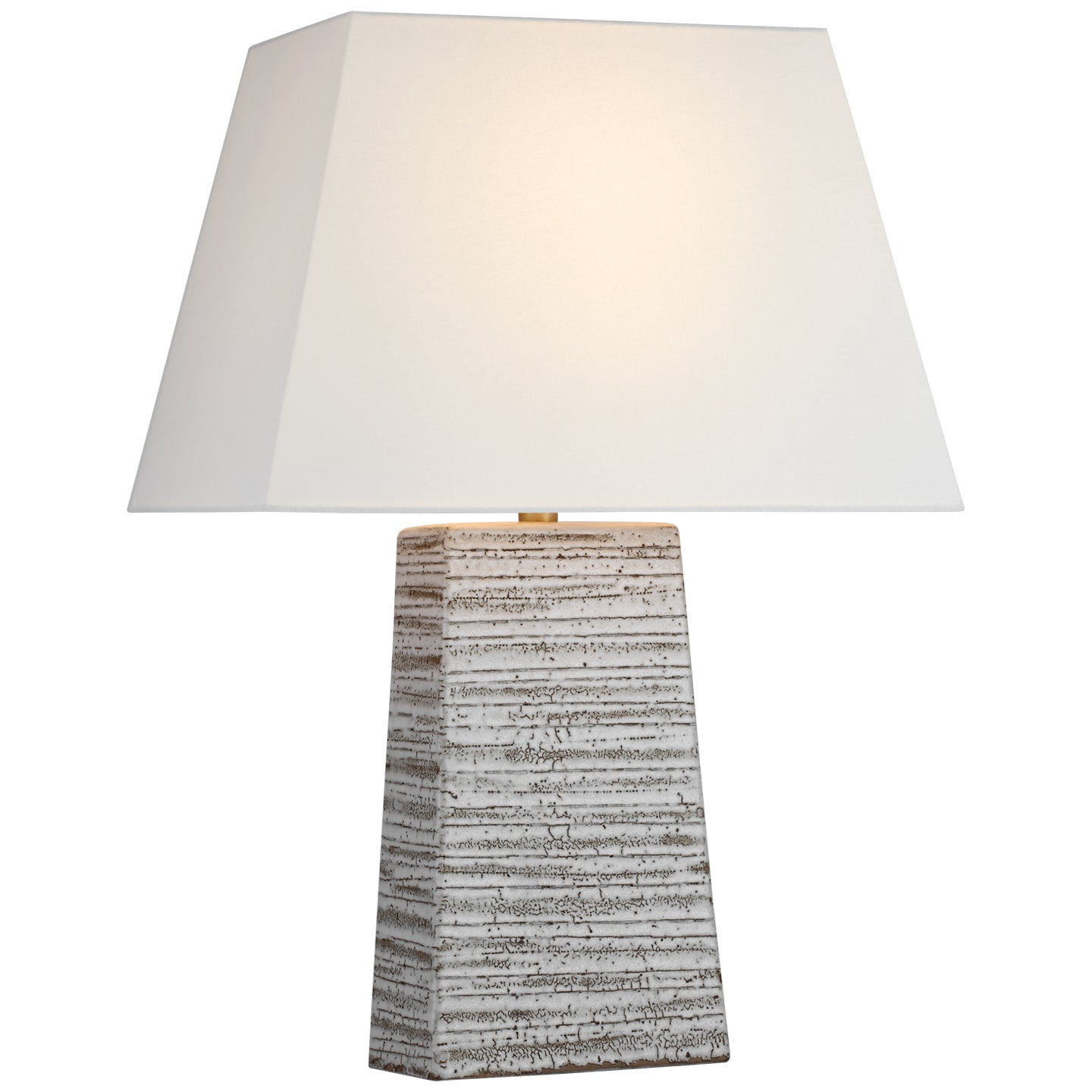 Gates Medium Rectangle Table Lamp in Malt White Dust with Linen Shade